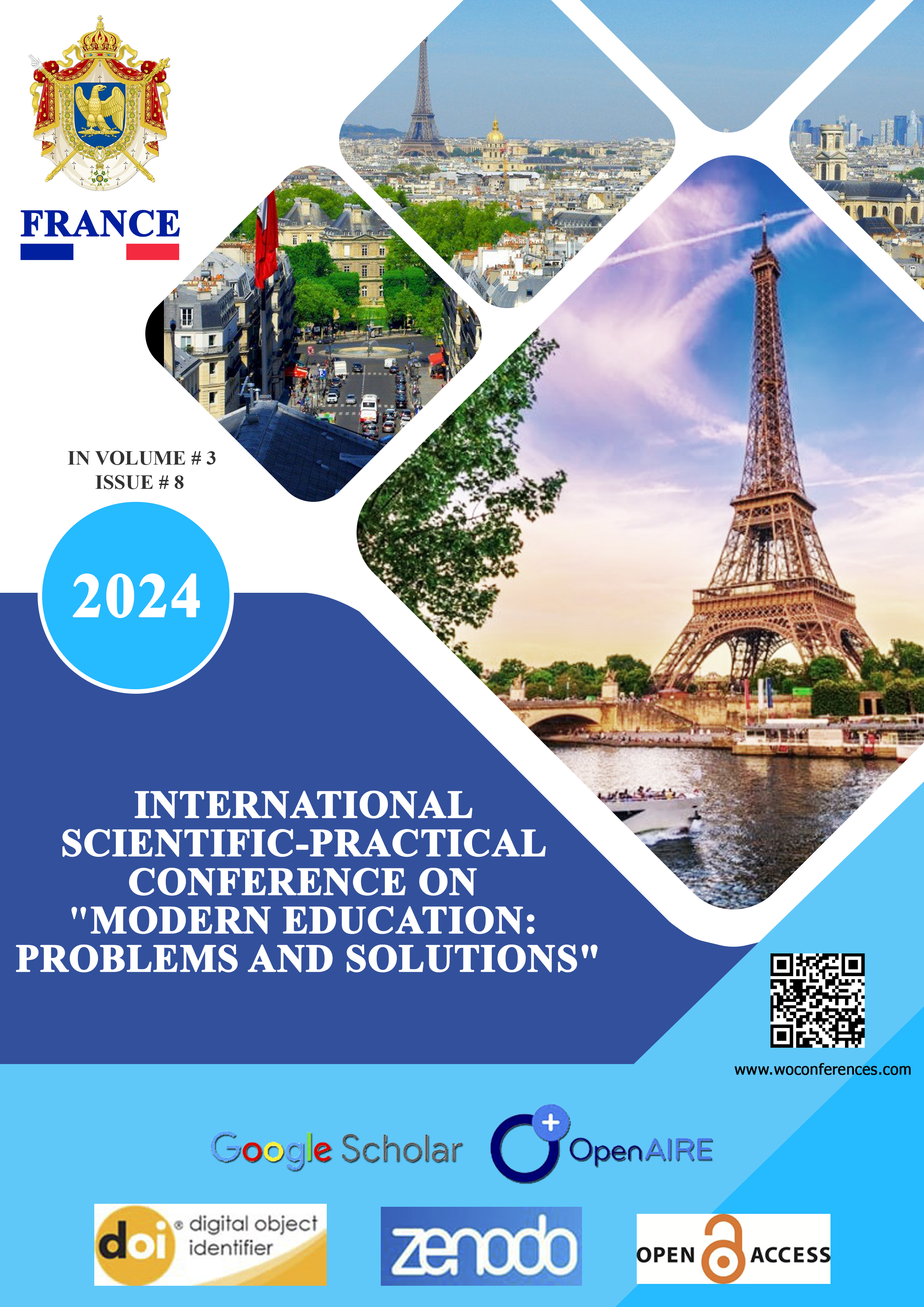 					View Vol. 3 No. 8 (2024): INTERNATIONAL SCIENTIFIC-PRACTICAL CONFERENCE ON "MODERN EDUCATION: PROBLEMS AND SOLUTIONS"
				